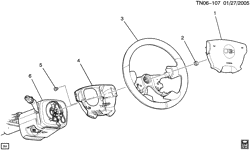 FRONT AXLE-FRONT SUSPENSION-STEERING-DIFFERENTIAL GEAR Hummer H3T - 43 Bodystyle 2006-2010 N1 STEERING WHEEL & HORN PARTS