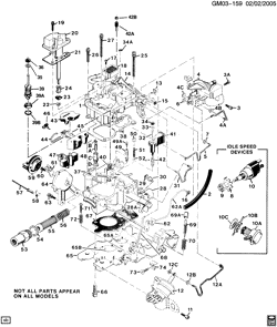 FUEL SYSTEM-EXHAUST-EMISSION SYSTEM Buick Skylark 1984-1985 X CARBURETOR-VARAJET (E2SE)