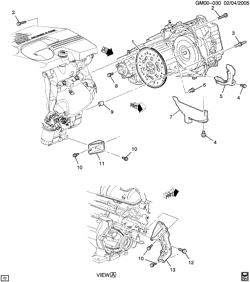 BRAKES Chevrolet Uplander (2WD) 2007-2009 U1 TRANSMISSION TO ENGINE MOUNTING (LZ9/3.9-1,LGD/3.9W)