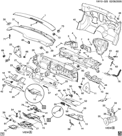 ВЕТРОВОЕ СТЕКЛО-СТЕКЛООЧИСТИТЕЛЬ-ЗЕРКАЛА-ПРИБОРНАЯ ПАНЕЛЬ-КОНСОЛЬ-ДВЕРИ Chevrolet Impala 2000-2003 W19 INSTRUMENT PANEL PART 1