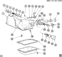 FREINS Buick Regal 1982-1984 G AUTOMATIC TRANSMISSION (M31) THM250C CASE-ACCUMULATOR & GOVERNOR PARTS