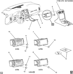BODY MOUNTING-AIR CONDITIONING-AUDIO/ENTERTAINMENT Chevrolet Corvette 2005-2005 Y RADIO MOUNTING