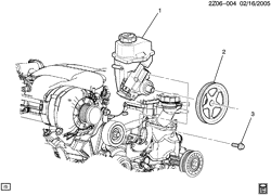 ПЕРЕДНИЙ МОСТ-ПЕРЕДНЯЯ ПОДВЕСКА-УПРАВЛЕНИЕ-ДИФФЕРЕНЦИАЛ Chevrolet Uplander (2WD) 2007-2009 U1 STEERING PUMP MOUNTING (LZ9/3.9-1,LGD/3.9W)