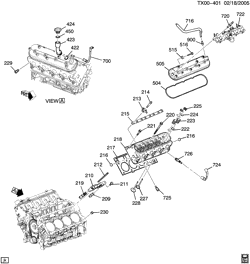 MOTOR 8 CILINDROS Saab 9-7X 2005-2008 T1 ENGINE ASM-5.3L V8 PART 2 CYLINDER HEAD & RELATED PARTS (LH6/5.3M)