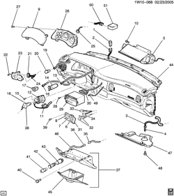 WINDSHIELD-WIPER-MIRRORS-INSTRUMENT PANEL-CONSOLE-DOORS Chevrolet Impala 2003-2005 W19 INSTRUMENT PANEL PART 2