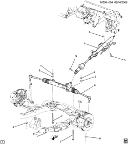 FRONT SUSPENSION-STEERING Chevrolet Malibu 2006-2007 ZW STEERING SYSTEM & RELATED PARTS