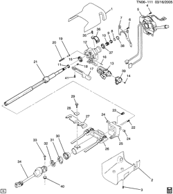 FRONT AXLE-FRONT SUSPENSION-STEERING-DIFFERENTIAL GEAR Hummer H3 SUV 2006-2010 N1 STEERING COLUMN (MANUAL TRANSMISSION MA5)