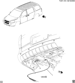 CHÂSSIS - RESSORTS - PARE-CHOCS - AMORTISSEURS Chevrolet Uplander (2WD) 2007-2009 U1 FAISCEAU DE CÂBLAGE/REMORQUE (OPTIONS DE REMORQUAGE V92)