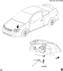 КРЕПЛЕНИЕ КУЗОВА-КОНДИЦИОНЕР-АУДИОСИСТЕМА Chevrolet Cobalt 2005-2010 A SENSOR/TEMPERATURE