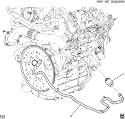 COOLING SYSTEM-GRILLE-OIL SYSTEM Chevrolet Impala 2009-2010 W ENGINE BLOCK HEATER (LZE/3.5K,LZ4/3.5N,LGD/3.9M K05)