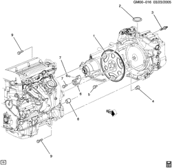 6-ЦИЛИНДРОВЫЙ ДВИГАТЕЛЬ Chevrolet Malibu (New Model) 2004-2007 Z ENGINE TO TRANSMISSION MOUNTING (L61/2.2F)