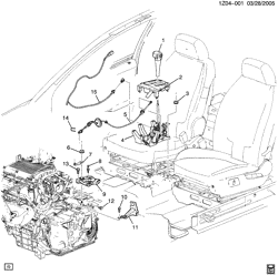 6-СКОРОСТНАЯ МЕХАНИЧЕСКАЯ КОРОБКА ПЕРЕДАЧ Chevrolet Malibu (New Model) 2004-2005 Z SHIFT CONTROL/AUTOMATIC TRANSMISSION (MN5)