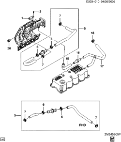 FUEL SYSTEM-EXHAUST-EMISSION SYSTEM Chevrolet Spark 2006-2007 M AIR CLEANER HOSES (L11/1.0-0)