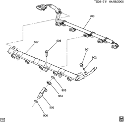 FUEL SYSTEM-EXHAUST-EMISSION SYSTEM Lt Truck GMC CANYON - 03,43,53 Bodystyle (4WD) 2007-2012 ST FUEL INJECTOR RAIL (LLR/3.7E)
