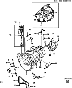 FREINS Chevrolet Spark 2006-2007 M 5-SPEED MANUAL TRANSMISSION PART 4 (MLL) CASE & RELATED PARTS