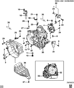4-SPEED MANUAL TRANSMISSION Chevrolet Spark 2006-2007 M AUTOMATIC TRANSMISSION PART 12 (MFL) CASE & RELATED PARTS