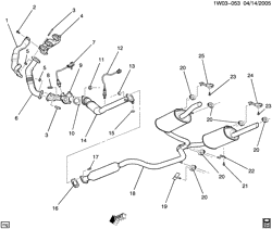 FUEL SYSTEM-EXHAUST-EMISSION SYSTEM Chevrolet Impala 2009-2009 W19 EXHAUST SYSTEM (LGD/3.9M, NT7)