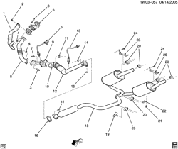 FUEL SYSTEM-EXHAUST-EMISSION SYSTEM Chevrolet Monte Carlo 2007-2007 W27 EXHAUST SYSTEM (LZ8/3.9R)