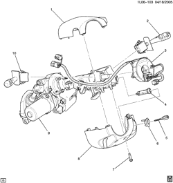 FRONT SUSPENSION-STEERING Pontiac Torrent 2006-2006 L STEERING COLUMN PART 2 COVERS & SWITCHES