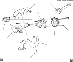FRONT SUSPENSION-STEERING Pontiac G6 2008-2010 Z STEERING COLUMN PART 2 COVERS & SWITCHES