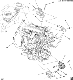 FUEL SYSTEM-EXHAUST-EMISSION SYSTEM Chevrolet Cobalt 2006-2006 A AIR INJECTION PUMP & RELATED PARTS (L61/2.2F, NU3)