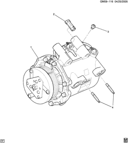 BODY MOUNTING-AIR CONDITIONING-AUDIO/ENTERTAINMENT Buick Rendezvous 2006-2007 B A/C COMPRESSOR ASM (LX9/3.5L)