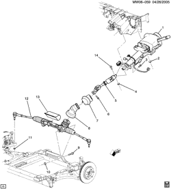 FRONT SUSPENSION-STEERING Buick LaCrosse/Allure 2005-2005 W19 STEERING SYSTEM & RELATED PARTS- PUSH IN BOOT(1ST DES)