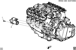 LÂMPADAS-ELÉTRICAS-IGNIÇÃO-GERADOR-MOTOR DE ARRANQUE Chevrolet Impala 2006-2009 W STARTER MOTOR MOUNTING (LS4/5.3C)