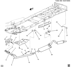 FUEL SYSTEM-EXHAUST-EMISSION SYSTEM Buick Terraza (2WD) 2005-2006 U114 EXHAUST SYSTEM