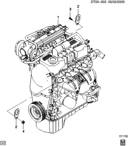 4-ЦИЛИНДРОВЫЙ ДВИГАТЕЛЬ Chevrolet Aveo Hatchback (NON CANADA AND US) 2004-2007 T ENGINE ASM-1.2L L4 (COMPLETE) (LY4/1.2L)
