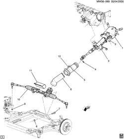 FRONT SUSPENSION-STEERING Pontiac Grand Prix 2004-2008 W STEERING SYSTEM & RELATED PARTS