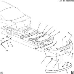 РАМЫ-ПРУЖИНЫ - АМОРТИЗАТОРЫ - БАМПЕРЫ Chevrolet Cobalt 2006-2006 AM37 BUMPER/REAR (PONTIAC RE4)