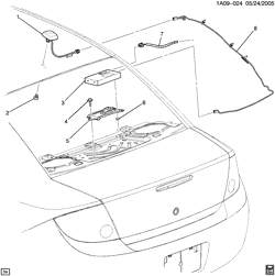 КРЕПЛЕНИЕ КУЗОВА-КОНДИЦИОНЕР-АУДИОСИСТЕМА Chevrolet Cobalt 2006-2010 A ANTENNA/DIGITAL AUDIO (U2K,EXC (UE1))