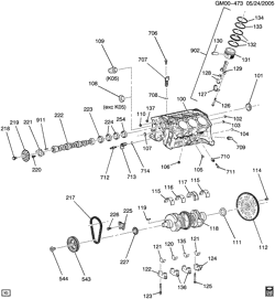 6-ЦИЛИНДРОВЫЙ ДВИГАТЕЛЬ Chevrolet Uplander (AWD) 2005-2006 UX1 ENGINE ASM-3.5L V6 PART 1 CYLINDER BLOCK AND RELATED PARTS (LX9/3.5L)