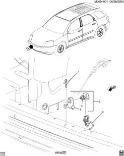 SUP. DE CARR. - AIR CLIM.- AUDIO/DIVERTISSEMENT Chevrolet Equinox 2005-2006 L SONDE/TEMPÉRATURE (DF5,DH3)