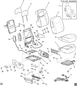CAB AND BODY PARTS-WIPERS-MIRRORS-DOORS-TRIM-SEAT BELTS Chevrolet Uplander (2WD) 2005-2006 UX1 PASSENGER SEAT/BUCKET (CHEVROLET X88, PONTIAC Z41, B & C TRIMS)