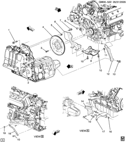8-CYLINDER ENGINE Cadillac DTS 2006-2011 K ENGINE TO TRANSMISSION MOUNTING