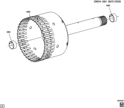 TRANSMISSÃO MANUAL 6 MARCHAS Cadillac CTS 2003-2007 D69 AUTOMATIC TRANSMISSION (M82) (5L40E) DIRECT CLUTCH DRUM AND SHAFT ASSEMBLY