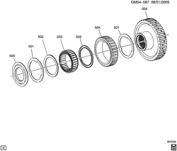 AUTOMATIC TRANSMISSION Cadillac CTS 2003-2007 D69 AUTOMATIC TRANSMISSION (M82) (5L40E) LOW CLUTCH SPRAG ASSEMBLY
