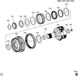 TRANSMISSÃO MANUAL 6 MARCHAS Cadillac CTS 2003-2007 D69 AUTOMATIC TRANSMISSION (M82) (5L40E) PLANETARY CARRIER ASSEMBLY