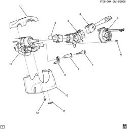 FRONT SUSPENSION-STEERING Chevrolet HHR 2006-2011 A STEERING COLUMN PART 2 COVER & SWITCHES
