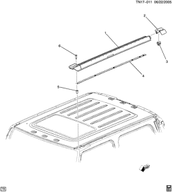 RR BODY STRUCTURE-MOLDINGS & TRIM-CARGO STOWAGE Hummer H2 2005-2009 N2(36) LUGGAGE CARRIER