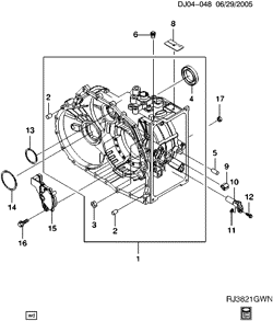 ТОРМОЗА Chevrolet Optra (Canada) 2004-2007 J AUTOMATIC TRANSMISSION PART 11 (MFA) CASE & RELATED PARTS