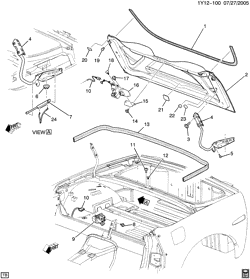 BODY MOLDINGS-SHEET METAL-REAR COMPARTMENT HARDWARE-ROOF HARDWARE Chevrolet Corvette 2005-2006 Y67 LID/FOLDING TOP STOWAGE COMPARTMENT (POWER CM7)