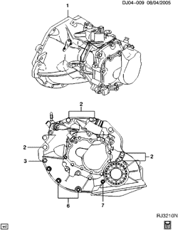 ТОРМОЗА Chevrolet Optra (Canada) 2004-2007 J 5-SPEED MANUAL TRANSMISSION MOUNTING
