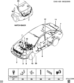 STARTER-GENERATOR-IGNITION-ELECTRICAL-LAMPS Chevrolet Optra (Canada) 2004-2007 J WIRING HARNESS