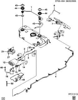 FUEL SYSTEM-EXHAUST-EMISSION SYSTEM Chevrolet Aveo Hatchback (NON CANADA AND US) 2006-2007 T VAPOR CANISTER & RELATED PARTS (NF1)