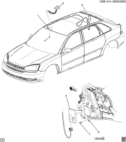 КРЕПЛЕНИЕ КУЗОВА-КОНДИЦИОНЕР-АУДИОСИСТЕМА Chevrolet Malibu (Carryover Model) 2008-2008 ZS,ZT ANTENNA/DIGITAL AUDIO (U2K)