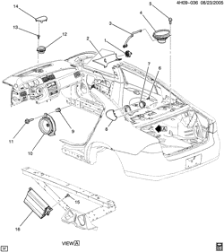 BODY MOUNTING-AIR CONDITIONING-AUDIO/ENTERTAINMENT Buick Lucerne 2006-2011 H AUDIO SYSTEM/SPEAKERS & AMPLIFIER