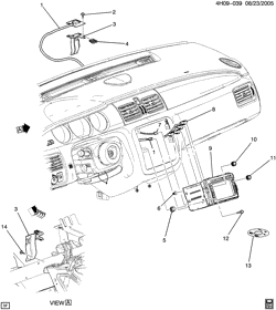 BODY MOUNTING-AIR CONDITIONING-AUDIO/ENTERTAINMENT Buick Lucerne 2011-2011 H RADIO MOUNTING (UUM)